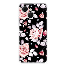 Чохли з квітами для TECNO Spark 40C (VPrint) (Квіти на чорному)