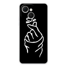 Чехлы (Знак сердечка) на TECNO Spark 40C – Сердце на черном