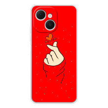 Чехлы (Знак сердечка) на TECNO Spark 40C – Сердце на красном