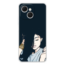 Чехол с печатью для TECNO Spark 40C - (Мода) (AlphaPrint) (Красивая девочка)