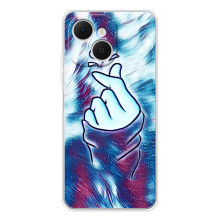 Чехол с принтом для TECNO Spark 40C (AlphaPrint - Знак сердечка) (Радужное сердце)