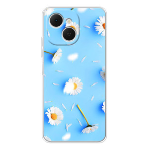 Чохол з Квітами для TECNO Spark 40C – ромашки на блакитному