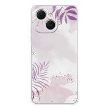 Чохол з квітковим принтом на ТЕКНО Спарк 40С (Фіолетове листя)