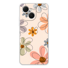 Чохол з квітковим принтом на ТЕКНО Спарк 40С (Кольорові квіти)