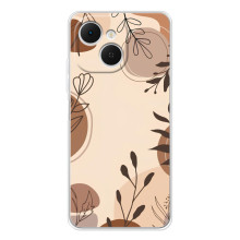 Чохол з квітковим принтом на ТЕКНО Спарк 40С (Коричневі квіти)