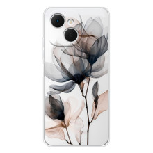 Чохол з квітковим принтом на ТЕКНО Спарк 40С (Квіти на білому)