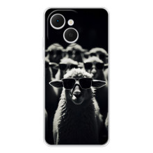Чохол з принтом стильні тварини для ТЕКНО Спарк 40С (Овечка в окулярах)