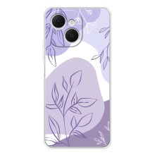 Силконовий чохол з принтом в квітах на TECNO Spark 40C (Фіолетовий дизайн)