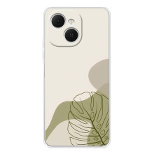 Силконовий чохол з принтом в квітах на TECNO Spark 40C (Монстера зелена)