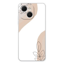 Силконовий чохол з принтом в квітах на TECNO Spark 40C (Нюдовий дизайн)