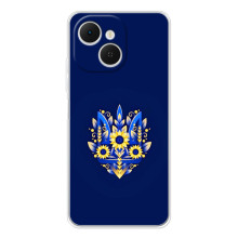 Чехол с украинским гербом на TECNO Spark 40C – Цветочный герб