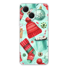 Новогодние Чехлы для Телефон можно записать как: ТЕКНО Спарк 40С. (VPrint) (Одежда НГ)