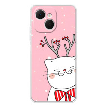 Новогодние Чехлы для Телефон можно записать как: ТЕКНО Спарк 40С. (VPrint) (Зимний кот)