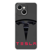 Силіконовий бампер з картинкою машини на TECNO Spark 40C – Logo TESLA