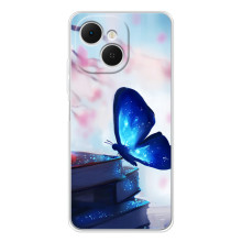 Силиконовый бампер с картинкой животных для TECNO Spark 40C (Бабочка синяя)