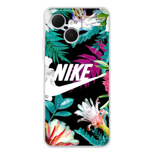 Силиконовый Чехол на TECNO Spark 40C с картинкой Nike (Цветочный Nike)