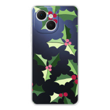 Зимние Чехлы для Телефон можно записать как: ТЕКНО Спарк 40С. - прозрачный фон – Рождественский фон