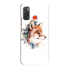 Чехлы с картинкой Лисички для TECNO Spark 5 Pro (VPrint) (Лисичка в цветочках)