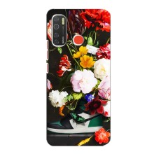 Брендновые Чехлы для TECNO Spark 5 - (PREMIUMPrint) (Nike цветы)