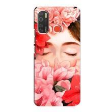 Чехлы (ART) Цветы на TECNO Spark 5 (VPrint) (Глаза в цветах)