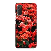 Чехлы с Цветами для TECNO Spark 5 (VPrint) (Цветы красные)