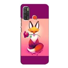 Чехлы с картинкой Лисички для TECNO Spark 5 (VPrint) (Лисичка с розочкой)