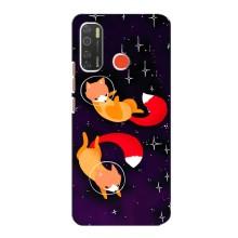 Чехлы с картинкой Лисички для TECNO Spark 5 (VPrint) (Лисички космонавты)