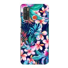 Чехол для Техно Спарк 5 - с принтом (Дизайнерские) (AlphaPrint) (Красочные цветы)