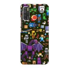 Чехол Майнкрафт на TECNO Spark 5 (AlphaPrint) Minecraft (Коллаж Майнкрафт)