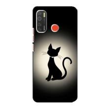 Чехол с принтом для TECNO Spark 5 (AlphaPrint) Модные коты – Силуэт котика