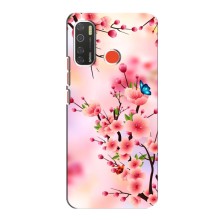 Чехол с принтом САКУРЫ на TECNO Spark 5 – Бабочки на сакуре