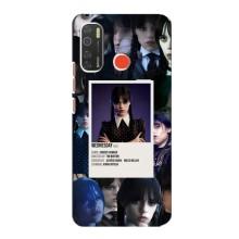 Чехлы Венсдей на TECNO Spark 5 Уэнсдей (AlphaPrint) (коллаж Уэнздей)