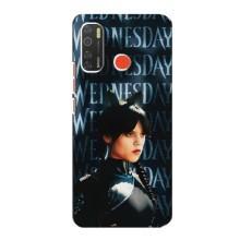 Чехлы Венсдей на TECNO Spark 5 Уэнсдей (AlphaPrint) (Уэнздей кошка)