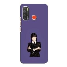 Чехлы Венсдей на TECNO Spark 5 Уэнсдей (AlphaPrint) (Уэнздей в черном)