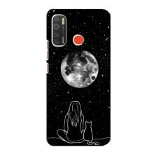 Чохол з малюнком кіт на TECNO Spark 5 – Дівчина з котом