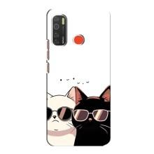 Чохол з малюнком кіт на TECNO Spark 5 – Коти в окулярах