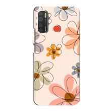Чехол с цветочным принтом на Техно Спарк 5 – Разноцветные цветы