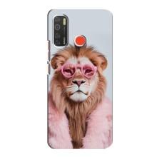 Чохол з принтом стильні тварини для ТЕКНО Спарк 5 (Лев в окулярах)