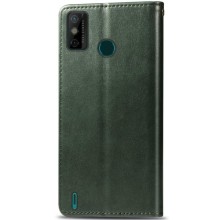 Кожаный чехол книжка GETMAN Gallant (PU) для TECNO Spark 6 Go – Зеленый