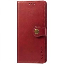 Кожаный чехол-книжка GETMAN Gallant (PU) для TECNO Spark 6 Go – Красный