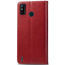 Кожаный чехол-книжка GETMAN Gallant (PU) для TECNO Spark 6 Go – Красный