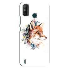 Чехлы с картинкой Лисички для TECNO Spark 6 GO (KE5) (VPrint) (Лисичка в цветочках)
