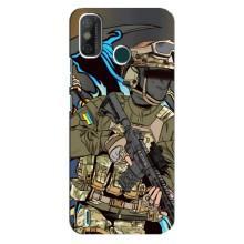 Чехлы с картинкой ЗСУ для TECNO Spark 6 GO (KE5) (AlphaPrint) (Воин ВСУ)