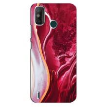 Чохол для ТЕКНО Spark 6 GO (KE5) - з принтом (Дизайнерські) (AlphaPrint) (Мрамор червоний)