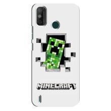 Чехол Майнкрафт на TECNO Spark 6 GO (KE5) (AlphaPrint) Minecraft (крипер Майнкрафт)