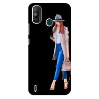 Чехол с картинкой Модные Девчонки TECNO Spark 6 GO (KE5) – Девушка со смартфоном