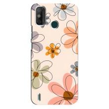 Чехол с цветочным принтом на Техно Спарк 6 ГО – Разноцветные цветы