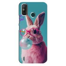 Чехол с принтом стильные животные для Техно Спарк 6 ГО – Кролик в очках