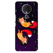 Чехлы с картинкой Лисички для TECNO Spark 6 (VPrint) (Лисички космонавты)