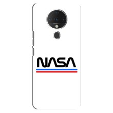 Силиконовый бампер с принтом "Наса" на TECNO Spark 6 (NASA на белом фоне)